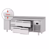 Koelwerkbank PREMIUM PLUS - 2452x700mm - met 1 deur - met 6 lades - met opstand