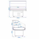 Commercial refrigerated counter / refrigerated island - 1300 mm - with 2 shelves