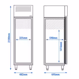Upright Fridge Stainless steel PREMIUM PLUS - GN 1/1 - 325L - with 2 doors