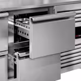 Mostrador refrigerado ECO - 1795x700mm - con 6 cajones - con aplacado posterior (apoyabordes) - GN 1/1 - refrigeración ventilada