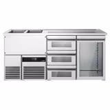 Direct Draw Beer Dispenser / Kegerator PREMIUM - 1950x700mm - Single Glass Door & 3 Glass Drawers
