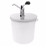 Pompe à sauce - 10L - à levier - dosage réglable - compatible avec seau 10L - acier inoxydable - 267x410mm
