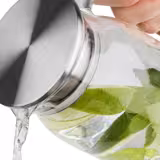 (6 Stück) Saft-/Wasserkanne - 1,5 Liter - Deckel mit Sieb