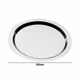 (6 Stück) Tablett - FINESSE - Edelstahl - Ø 350mm - Höhe: 12mm