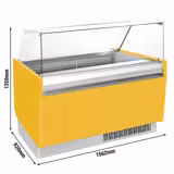 Ice Cream Serve Over Counter | LIAM - 1560mm - Static cooling - with LED lighting - for 13+13 x 5 litres Napoli pans - Yellow