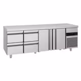 Commercial Counter Fridge PREMIUM - 2330x700mm - with 2 doors - 4 drawers - capacity 632 litres