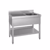 RVS spoeltafel ECO - 1000x700mm - met onderblad - met 1 spoelbak rechts