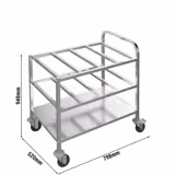 Cărucior de servire 800 mm – cu 2 rafturi, fiecare pentru 12 recipiente GN 1/6