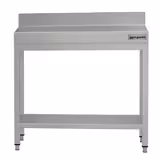 Paslanmaz Çelik Çalışma Tezgahı ECO - 700x700mm - Taban Raflı - Sırtlı