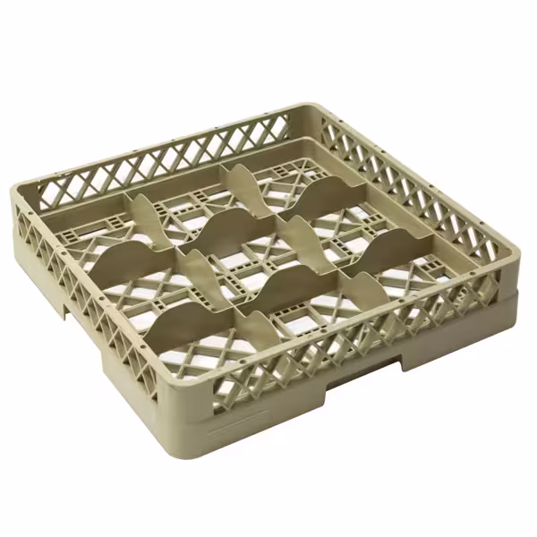 Glazenwaskorf 1/1 - 500x500mm - 9 vakken - Beige - past op ARU9N