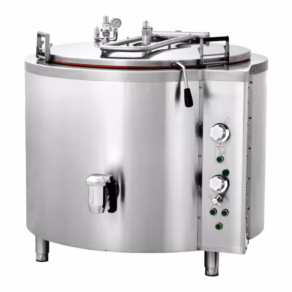 Elektro Kochkessel - 300 Liter - 27 kW - Indirekte Beheizung - mit Wasserzulauf & Ablasshahn