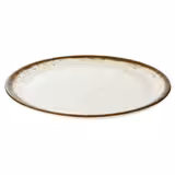 (6 pcs) STONE ART | Platter - flat - Melamine - Ø300mm - White/Brown