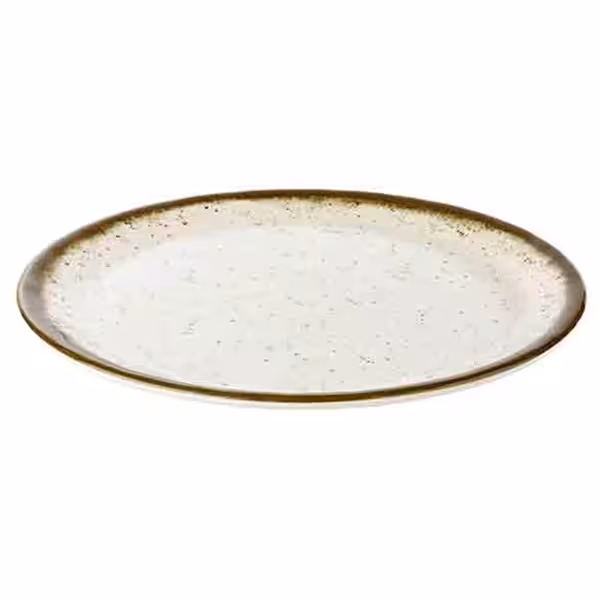 (6 pcs) STONE ART | Platter - flat - Melamine - Ø300mm - White/Brown