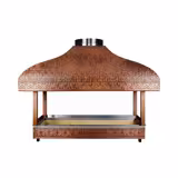 Koperen barbecue - 1000mm - glazen hitteschild - 1 grillrooster - Grillrooster: 800x500mm - met glas - koper