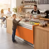 Ice Cream Serve Over Counter | LIAM - 1310mm - with LED lighting - for 10 x 5 litres Napoli pans - Static cooling - Orange