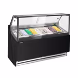 Ijsvitrine THEO - 1771mm - geforceerde koeling - met LED‑verlichting - voor 9x 5 liter ijsbak - zwart