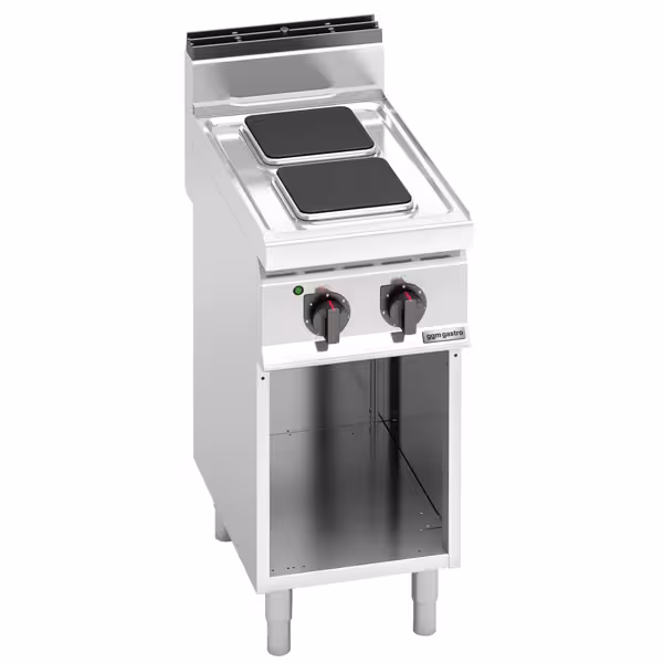 Elektrisch fornuis – vrijstaand - 5,2kW - 2 ronde platen - open onderstel