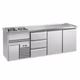 Comptoir de bar réfrigéré Premium PLUS - 2500x700mm - 2 portes & 3 tiroirs