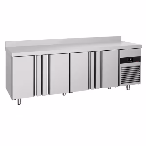 Chladicí stůl PREMIUM - 2330x700x970 mm - 632 l - s 4 dveřmi - zadní lem