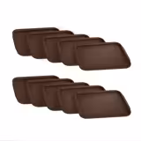 (10 pcs) FAST FOOD Tray - ABS plastic - 440x320mm - Height: 20mm - Brown - non-slip surface