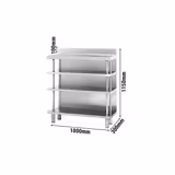 Edelstahl Bar-Arbeitstisch mit 4 Ablagen 1000x300