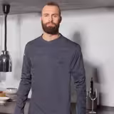 (6 Stück) KARLOWSKY | Langarm Herren Arbeitsshirt Performance - Anthrazit - Größe: M