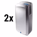 (2 pz) Asciugamani elettrico con Sensore a infrarossi & Filtro HEPA - 1800W - Acciaio inox satinato