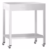 Mesa de trabajo PREMIUM de acero inoxidable - 700x600mm - con base y ruedas