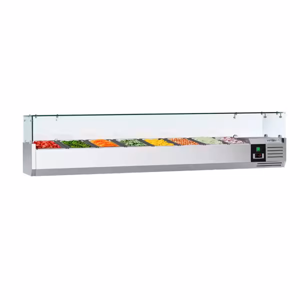 Opzetkoelvitrine PREMIUM - 1800x395mm - 8x GN 1/3