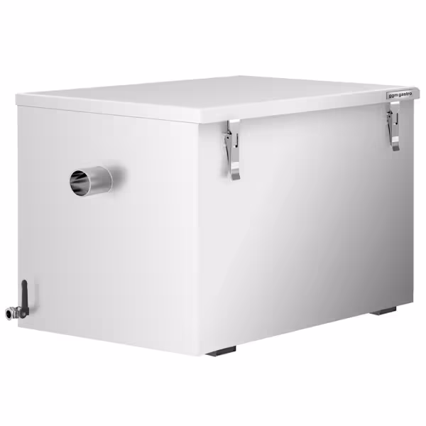Separatore di grasso professionale - 132L - portata 1480l/h - con vasca fanghi 52L - da pavimento/in acciaio inox