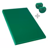 Skärbräda - 600x400 mm - 20 mm - HACCP-godkänd - polyeten (HDPE 500) - grön - med halkfria fötter