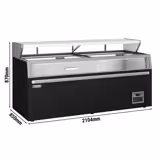 Wyspa mroźnicza - 2104x850x870mm - 646l - Szklana pokrywa przesuwna - Szklany front - Czarny