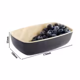 (6 szt.) Miska GN eckig - FRIDA - Akryl - 0,5l - GN 1/6 - 176x108x55mm - Głębokość:55mm - Czarny/Beżowy