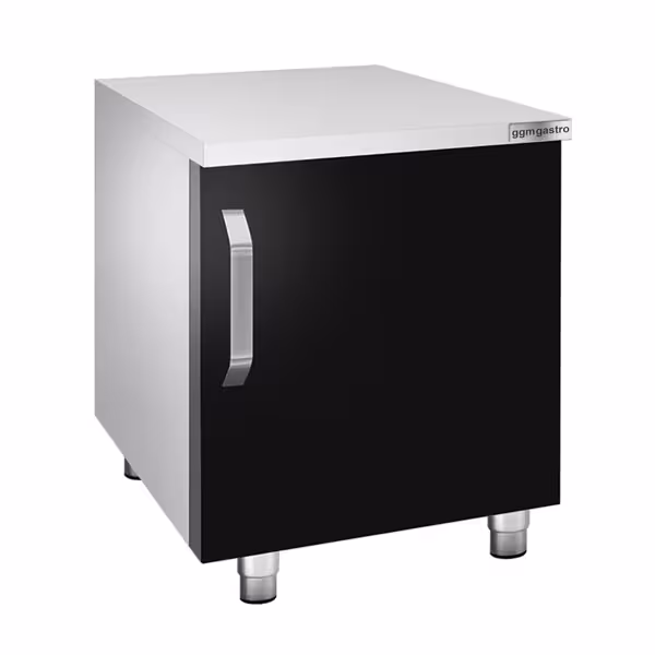 Edelstahl Unterbau - 400mm - 1 Tür - Schwarz