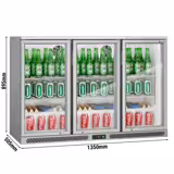 Barkühlschrank - 1350mm - 320 Liter - mit 3 Glasflügeltüren - Grau