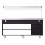 Carrinho de buffet quente DANZIG - 1900mm - para 5x GN 1/1 - com corre‑bandejas - Preto