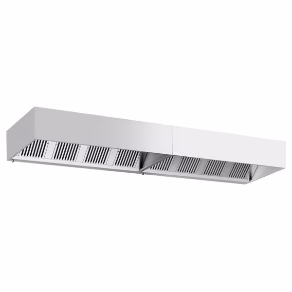 Commercial Wall-Mounted Extractor Hood – 4400mm – with Baffle Filters & Lighting