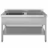 Plonge en inox ECO - 1400x600mm - avec étagère basse - 1 bac à gauche