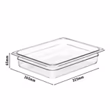 (6 unidades) CAMBRO | Recipientes GN em policarbonato Camwear® 1/2 - transparente - profundidade 65 mm
