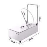 Filtro de óleo para fritadeira - 450x890x880mm - 48L/minuto - Aço inoxidável - com rodas