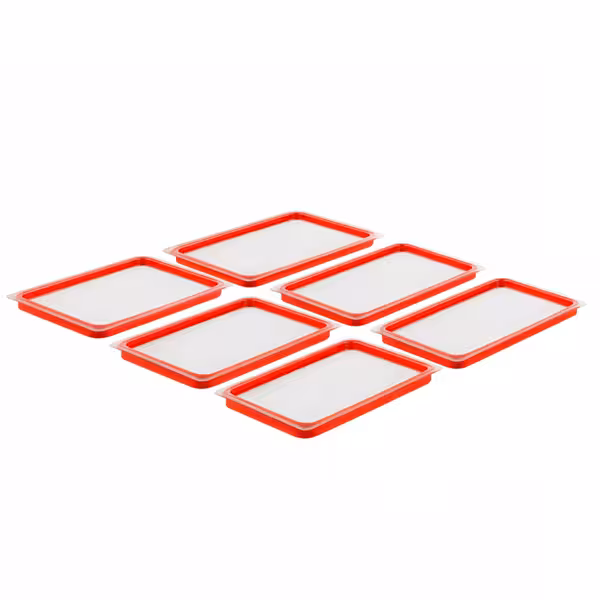 (6 stuks) polycarbonaat - GN-deksel GN 1/1 - luchtdicht - hoogte: 10mm - 530x325mm - transparant