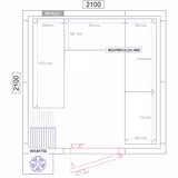 Scaffale in alluminio anodizzato - Composizione a U - 1315x1800mm - Profondità: 460mm - con 4 ripiani (REGOLABILI) - Portata: 90kg per ripiano