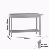 Paslanmaz Çelik Çalışma Tezgahı ECO - 1000x700mm - Taban Raflı