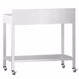 PREMIUM paslanmaz çelik çalışma masası - 700x600mm - taban, ayak ve tekerlekler ile