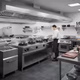 Kuchnia Wok gazowa - 60kW - 4 palniki - z 2 kranami wodnymi