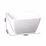 (6 ks) Mísa PURE - Melamin - 1,5 l - čtvercová - 190x190 mm - stohovatelná | vhodná do myčky | nevhodná do mikrovlnky - bílá