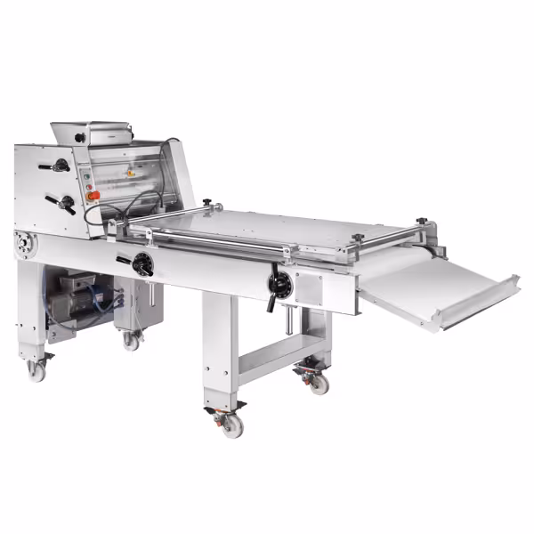 Bakkerij langvormmachine met transportband - voor baguette & sandwichbrood - 4 cilinders - 3000 st./u