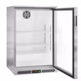 Banco Frigo Bar - 600mm - 130Litri - con 1 porta in vetro a battente - Acciaio inox