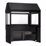 Holzkohlegrill TORONTO - 1900mm - Holzfront - schwarze Granit-Arbeitsplatte - Hitzeschutzglas