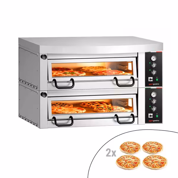 Elektro Pizzaofen Power - 4+4x 34 cm - Manuell - inkl. Haube